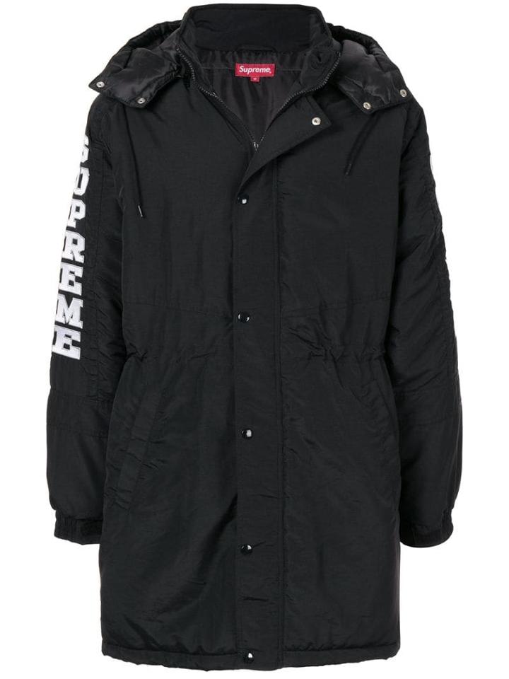 Supreme Sleeve Logo Sideline Parka - Black
