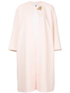 Dice Kayek Embellished Brooch Coat - Pink & Purple