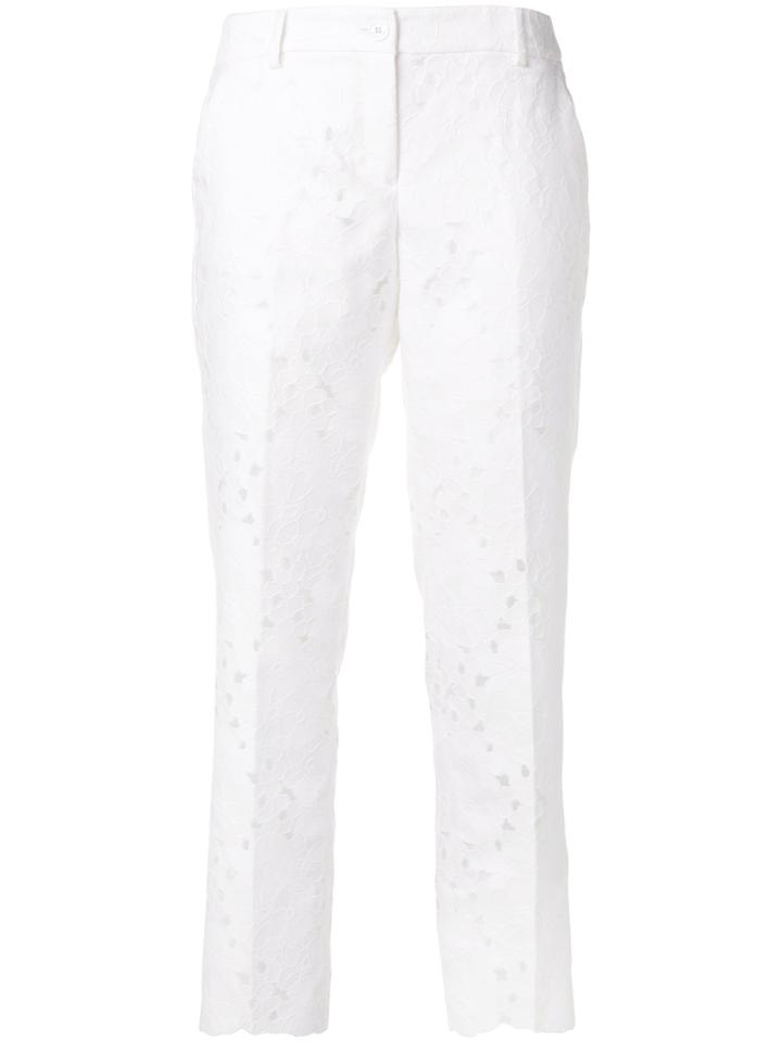 Michael Michael Kors Floral-pattern Cropped Trousers - White