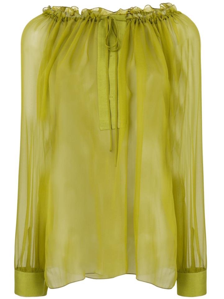 Alberta Ferretti Semi Sheer Blouse - Green