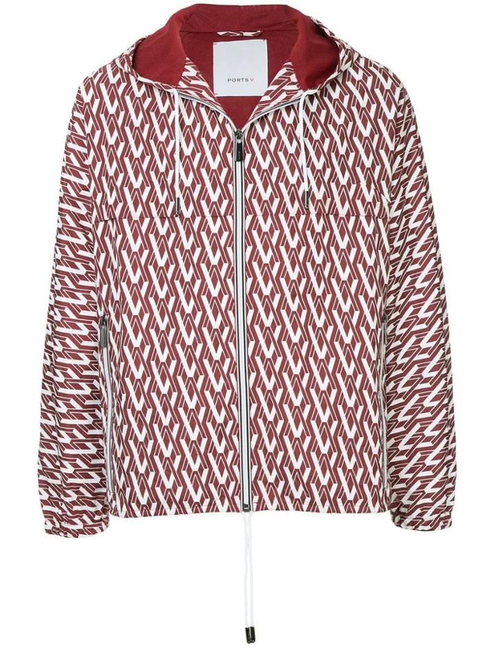 Ports V Printed Jacket - Red