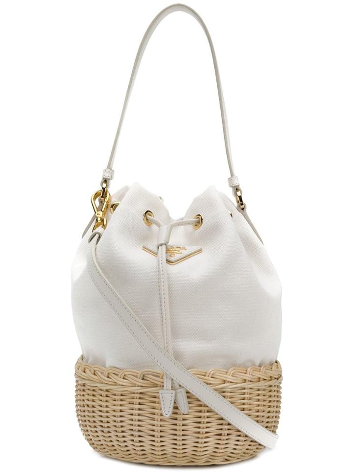Prada Small Bucket Bag - White