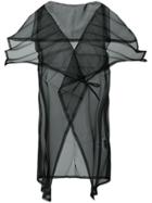 132 5. Issey Miyake Pleats Stole Blouse - Black