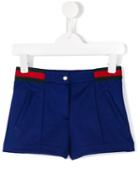 Gucci Kids Contrast Stripe Shorts, Girl's, Size: 12 Yrs, Blue