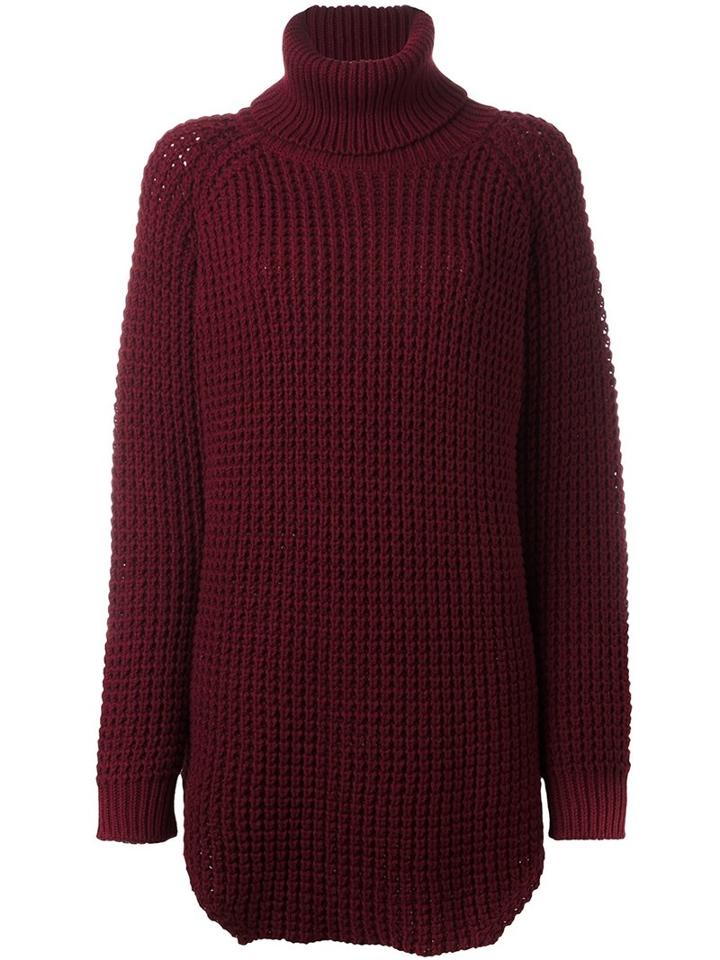 Hope Roll Neck Jumper, Women's, Size: 36, Red, Cotton/acrylic