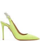 Aquazzura Embellished Strap Pumps - Green