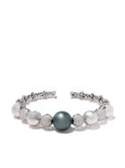 Yoko London 18kt White Gold Twilight Tahitian Pearl And Diamond Cuff -