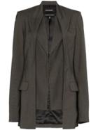 Situationist Double Detail Wool Blazer - Grey