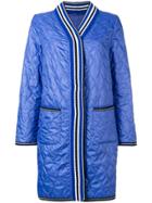 Ermanno Scervino Quilted Cardigan Style Coat - Blue