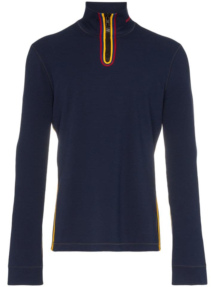 Calvin Klein 205w39nyc High Neck Zip Up Sweater - Blue