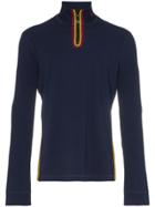 Calvin Klein 205w39nyc High Neck Zip Up Sweater - Blue