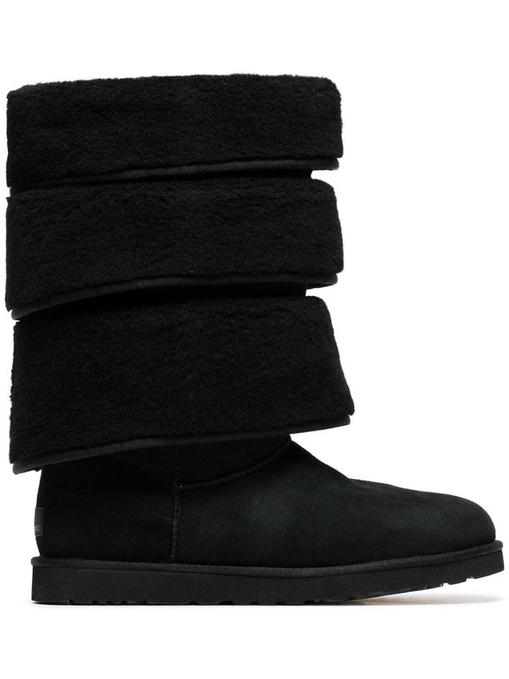 Y / Project X Ugg Black Triple Layered Shearling Boots - Brown