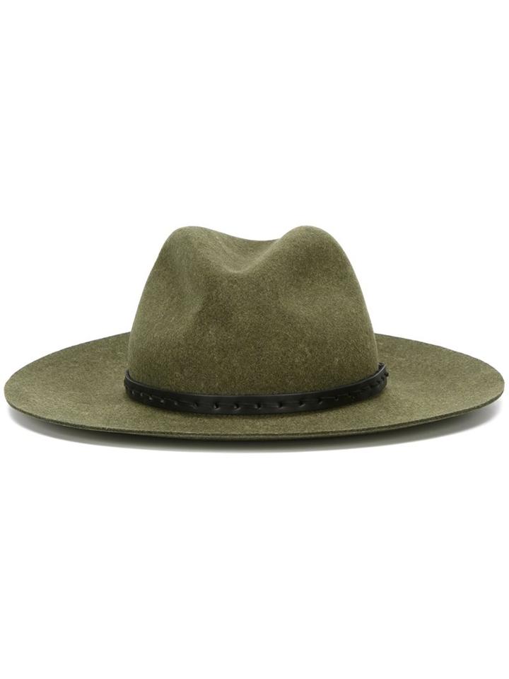 Rag & Bone Classic Fedora Hat, Women's, Size: Small, Green, Wool