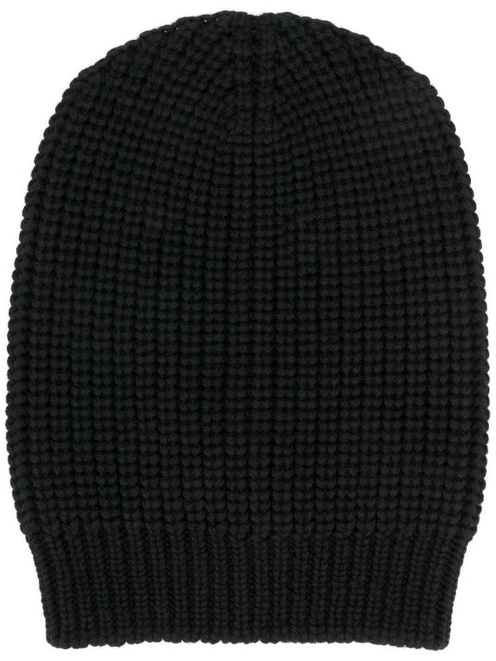 Ma'ry'ya Ribbed Knit Hat - Black