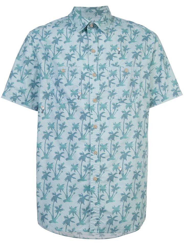 Michael Bastian Palm Tree Shirt - Blue