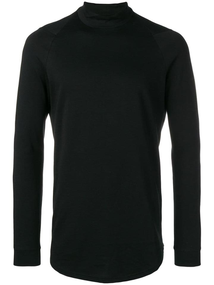 Devoa High Neck Jersey Top - Black