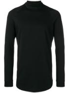 Devoa High Neck Jersey Top - Black