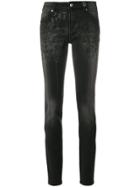 Versace Jeans Leopard Crystal-embellished Skinny Jeans - Black
