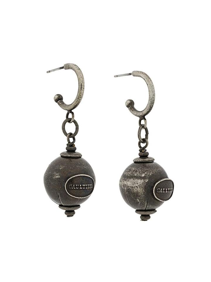 Jean Paul Gaultier Pre-owned Logo Sphere Earrings - Metallic
