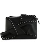 No21 - Studded Knot Clutch - Women - Leather/suede - One Size, Black, Leather/suede