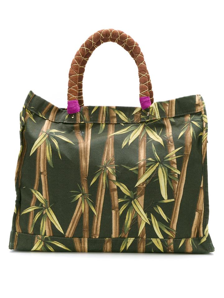 Xaa - Tropical Print Bag - Women - Cotton/leather - One Size, Green, Cotton/leather