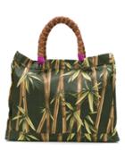 Xaa - Tropical Print Bag - Women - Cotton/leather - One Size, Green, Cotton/leather