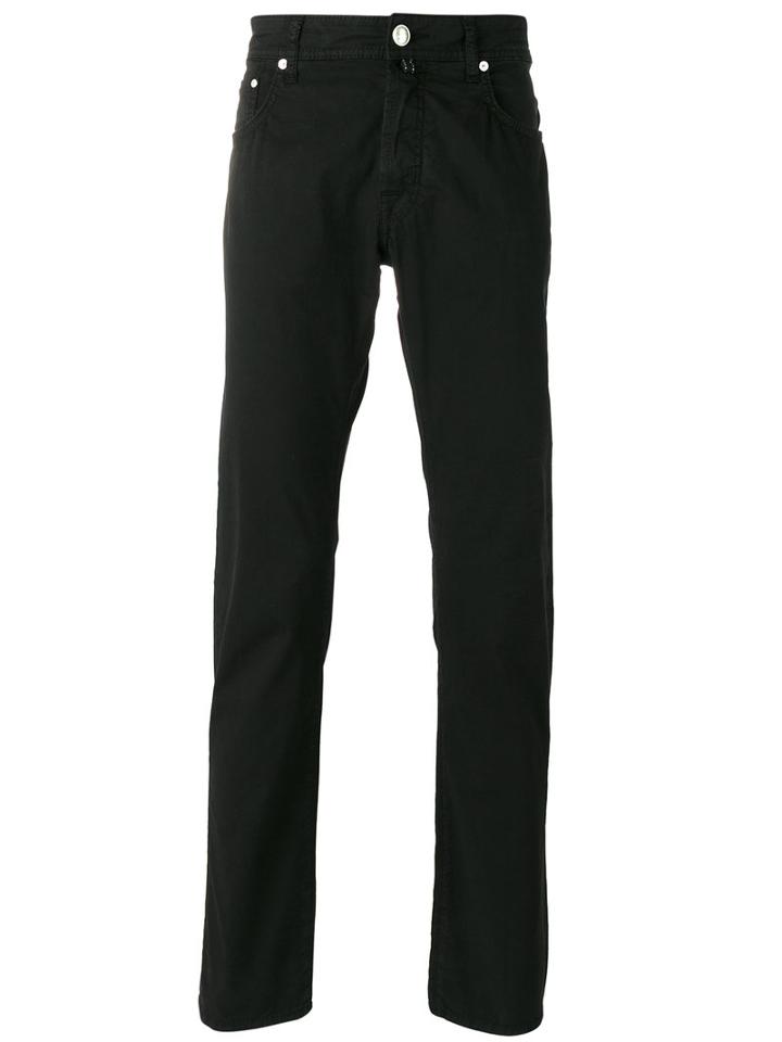 Jacob Cohen Straight Trousers, Men's, Size: 33, Black, Cotton/spandex/elastane