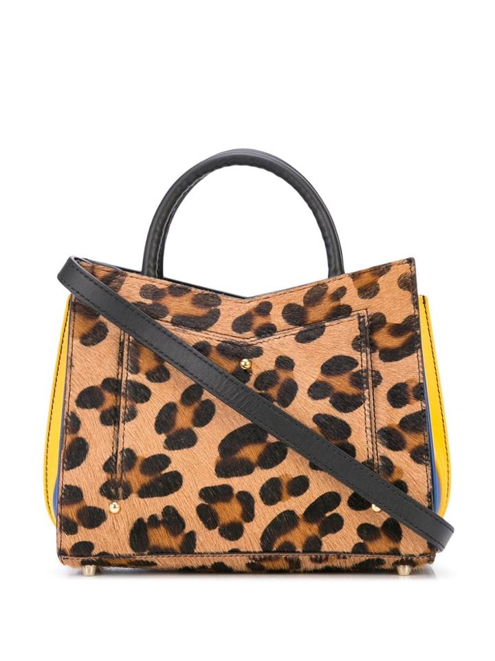 Sara Battaglia Leopard Print Tote Bag - Brown