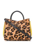 Sara Battaglia Leopard Print Tote Bag - Brown