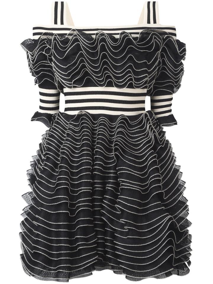 Alexander Mcqueen Ruffle Mini Dress - Black