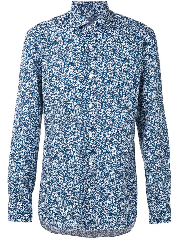 Barba - Paisley Print Shirt - Men - Cotton/linen/flax - 42, Blue, Cotton/linen/flax