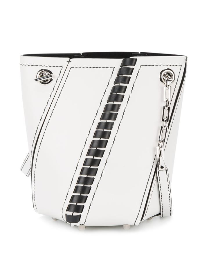 Proenza Schouler Mini White Leather Hex Bucket Bag