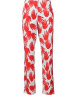 Sonia Rykiel Hand Print Trousers - Red