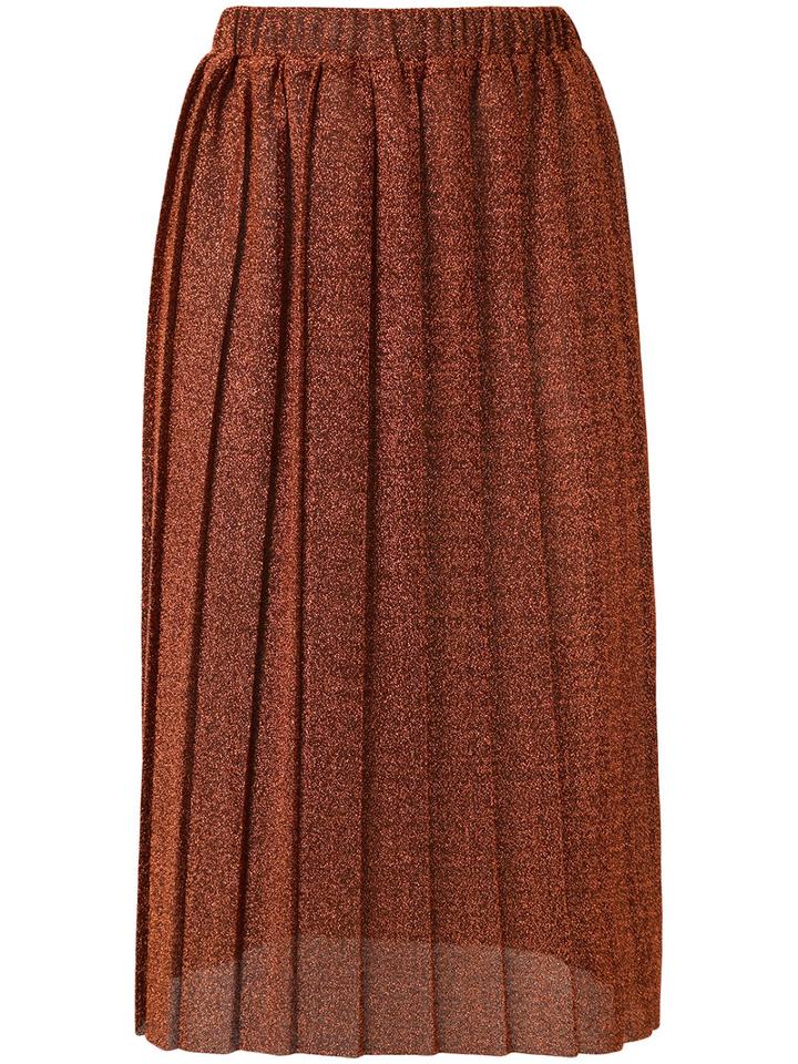 Alcoolique - 'zoe' Midi Skirt - Women - Polyester - L, Yellow/orange, Polyester