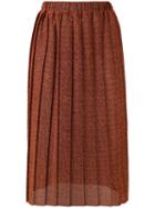 Alcoolique - 'zoe' Midi Skirt - Women - Polyester - L, Yellow/orange, Polyester