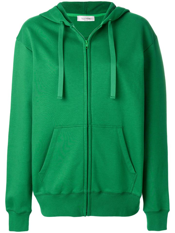 Valentino Logo Patch Hoodie - Green