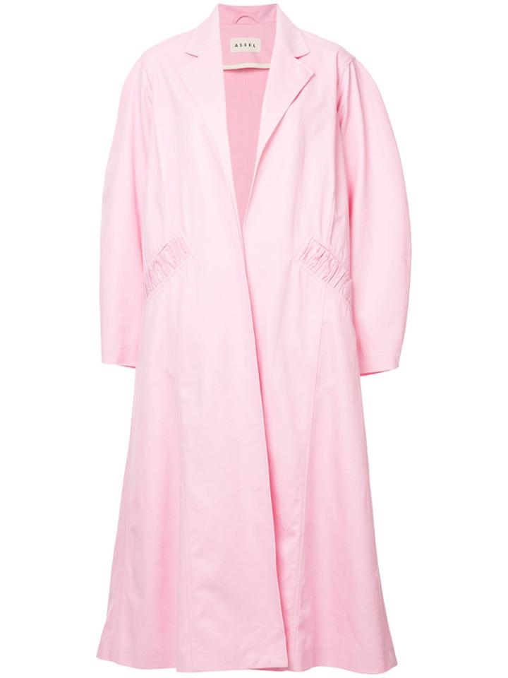 Assel Oversized Trench Coat - Pink & Purple