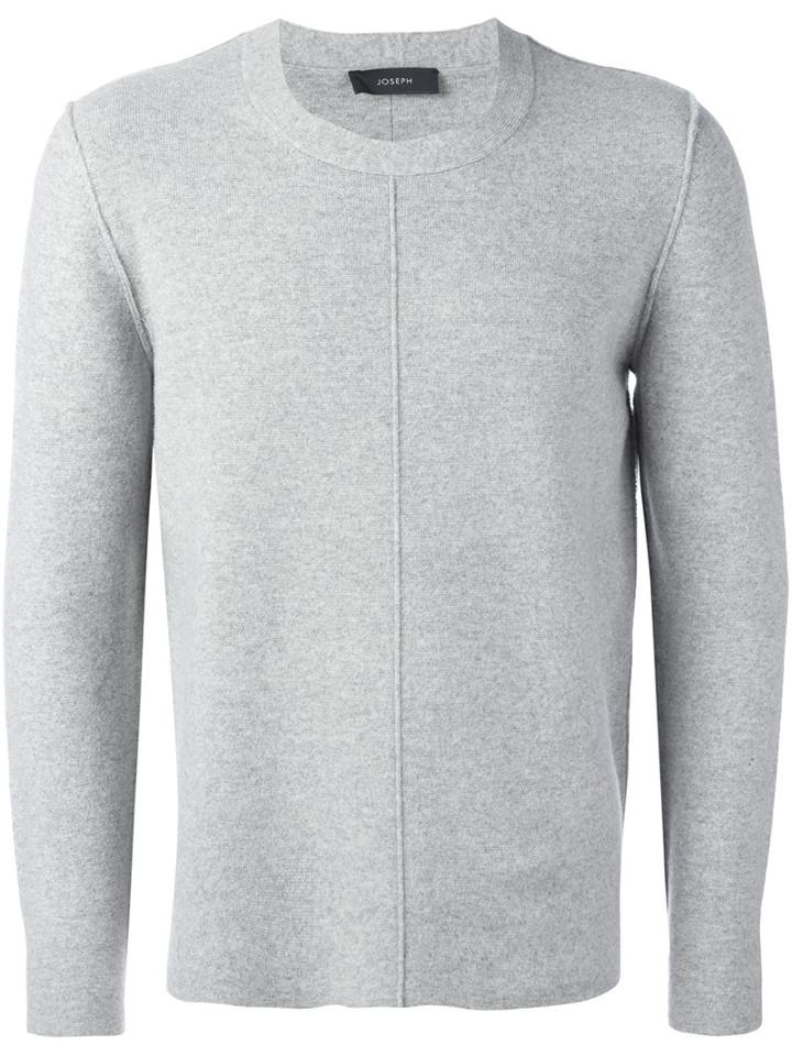 Joseph Stitch Detail Jumper, Men's, Size: Medium, Grey, Wool