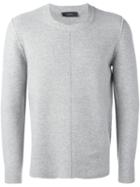 Joseph Stitch Detail Jumper, Men's, Size: Medium, Grey, Wool