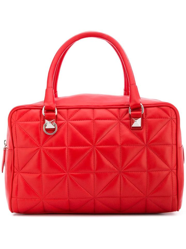 Sonia Rykiel Quilted Trunk Bag - Red