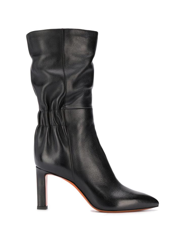 Santoni Scrunched Boots - Black
