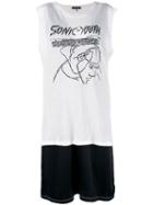 R13 Sonic Youth T-shirt Dress, Women's, Size: Medium, White, Silk/cotton/nylon