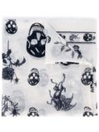 Alexander Mcqueen - Skull And Badge Scarf - Men - Wool/silk - One Size, White, Wool/silk
