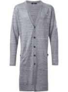 Loveless Long Embroidered Skull Cardigan, Men's, Size: 3, Grey, Linen/flax
