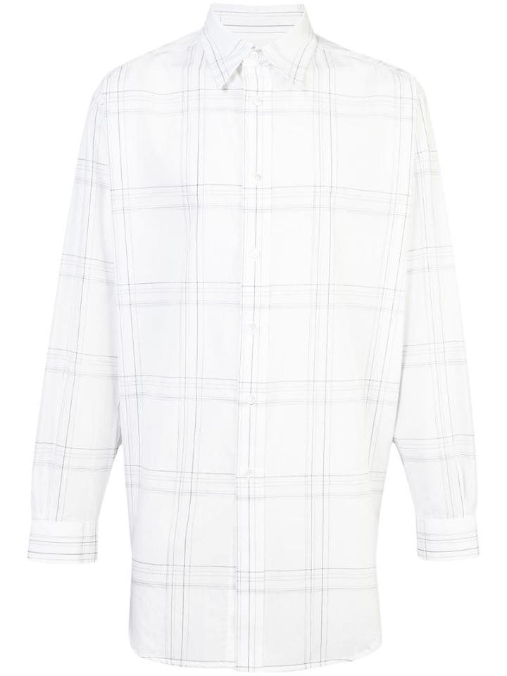 Raf Simons Longline Plaid Shirt - White
