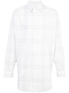 Raf Simons Longline Plaid Shirt - White