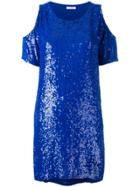 P.a.r.o.s.h. Cold Shoulder Sequin Top - Blue