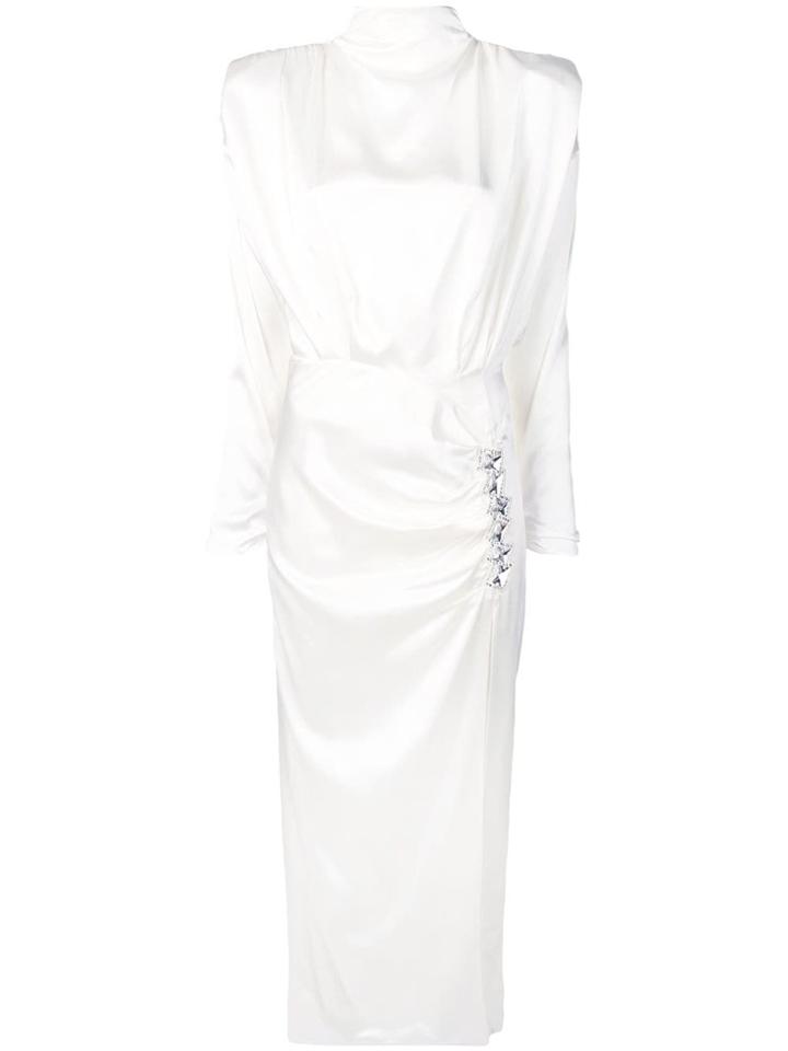 Alessandra Rich Crystal Embellished Long Dress - White
