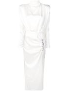 Alessandra Rich Crystal Embellished Long Dress - White