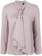 Giorgio Armani Pussy Bow Blouse - Pink & Purple